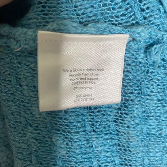 Eileen Fisher Linen Blend Knit‎ Sweater XL Blue Lightweight Casual - Picture 4 of 10